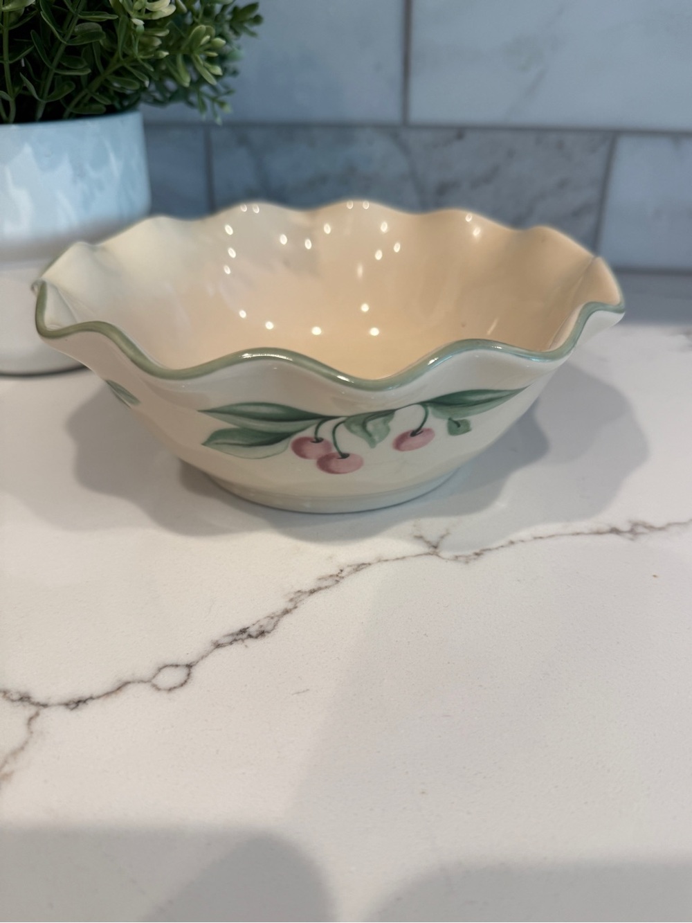 Pfaltzgraff Garden Party also known Garden Impressions, Fluted Dessert bowl RARE